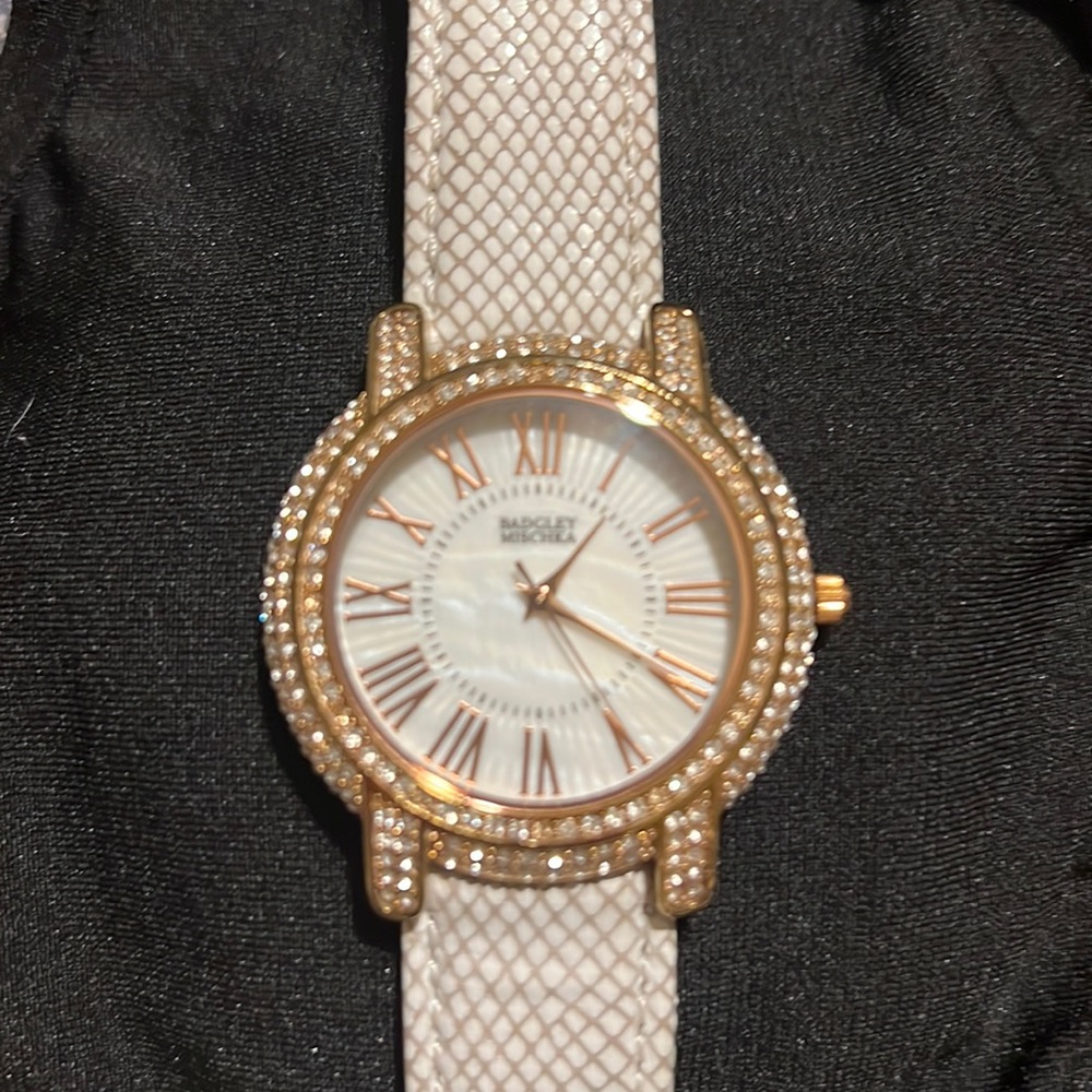 Badgley Mischka Leather Watch.